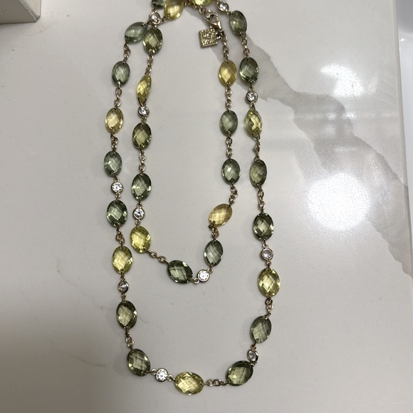 Anne Klein Gold multi stoned 20in necklace - Picture 2 of 4
